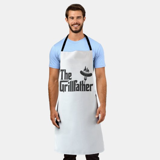 The Grill father Funny BBQ Dad Gift エプロン (着用した状態)
