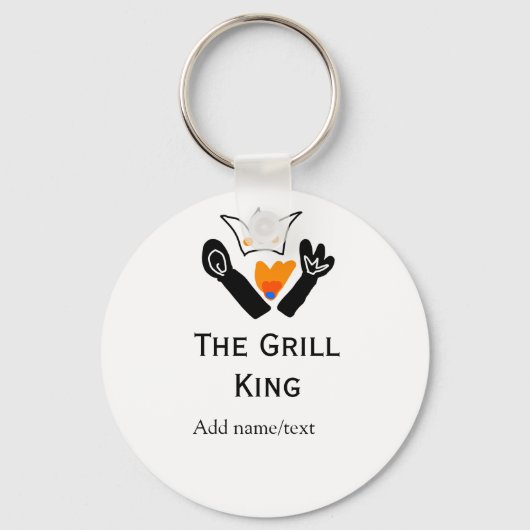The grill master add name text cooking best barequ キーホルダー (正面)