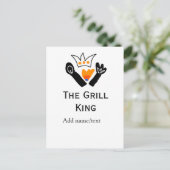 The grill master add name text cooking best barequ ポストカード (スタンド正面)