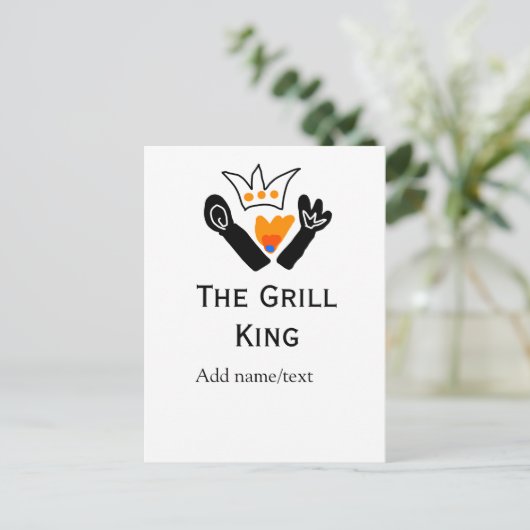 The grill master add name text cooking best barequ ポストカード (スタンド正面)