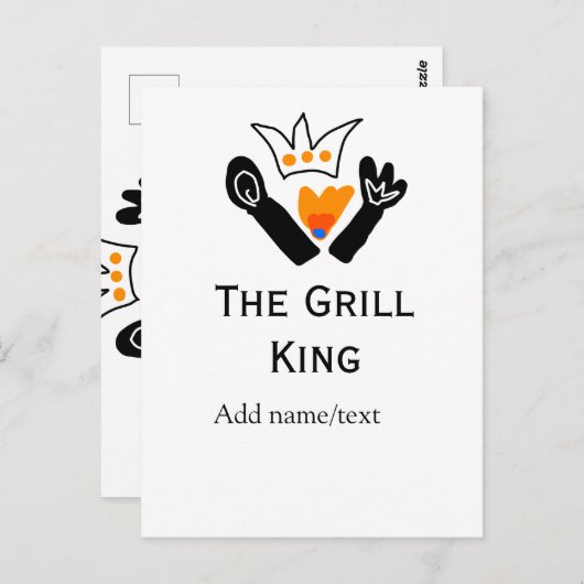 The grill master add name text cooking best barequ ポストカード (正面/裏面)