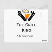 The grill master add name text cooking best barequ ポストカード (裏面)