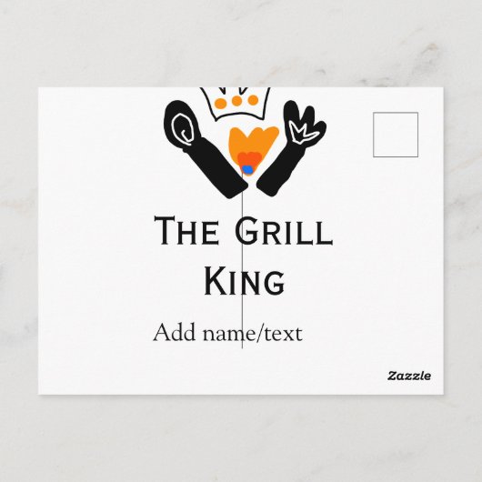 The grill master add name text cooking best barequ ポストカード (裏面)
