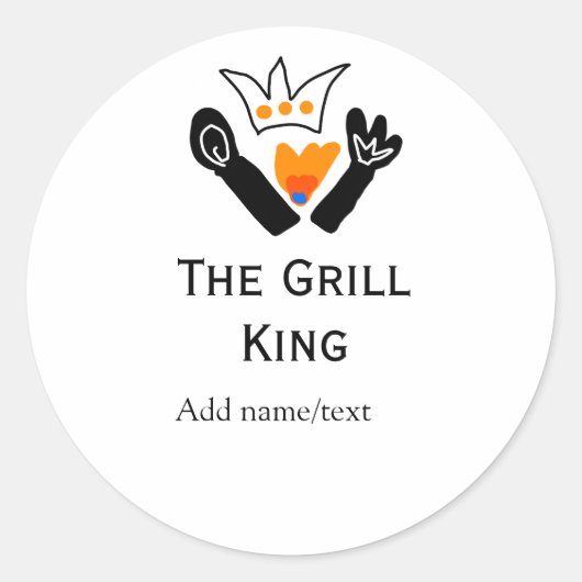 The grill master add name text cooking best barequ ラウンドシール (正面)