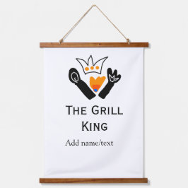The grill master add name text cooking best barequ 吊り下げ型タペストリー