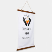 The grill master add name text cooking best barequ 吊り下げ型タペストリー (傾斜あり)