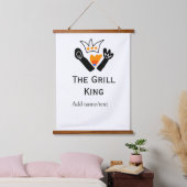 The grill master add name text cooking best barequ 吊り下げ型タペストリー (寝室)