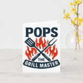 The Grill Master Bbq Father's Day Grandpa Grilling カード (黄色い花)