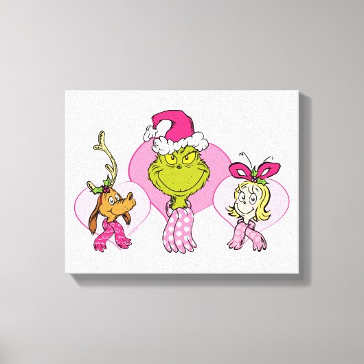 The Grinch Crew in Pink Valentine's Portrait キャンバスプリント (正面)