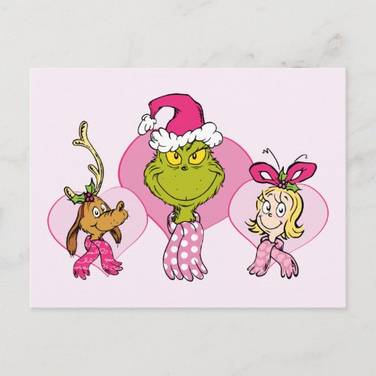 The Grinch Crew in Pink Valentine's Portrait ポストカード (正面)