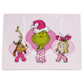 The Grinch Crew in Pink Valentine's Portrait ラージペーパーバッグ (正面)