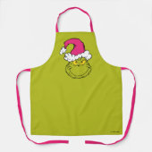 The Grinch in Pink Santa Hat エプロン (正面)
