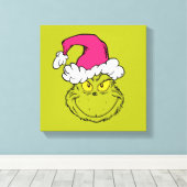 The Grinch in Pink Santa Hat キャンバスプリント (インサイチュ (ウッドフロア))