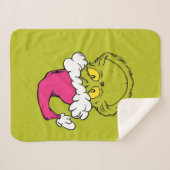 The Grinch in Pink Santa Hat シェルパブランケット (正面(横))