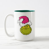 The Grinch in Pink Santa Hat ツートーンマグカップ (左)