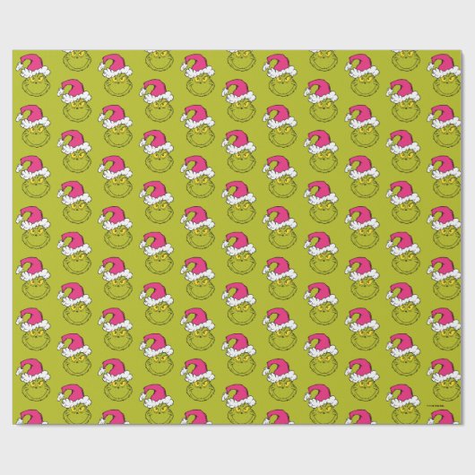 The Grinch in Pink Santa Hat ラッピングペーパー (フラット)