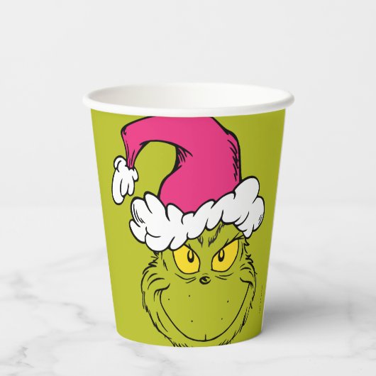 The Grinch in Pink Santa Hat 紙コップ (裏面)