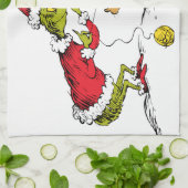 The Grinch Prepares Max the Reindeer キッチンタオル (折り畳み)