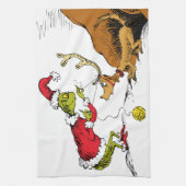 The Grinch Prepares Max the Reindeer キッチンタオル (縦)