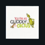The Grinch | You're as Cuddly as a Cactus Quote スタンダードカクテルナプキン<br><div class="desc">The holidays will not be complete without The Grinch!  HOW THE GRINCH STOLE CHRISTMAS is a classic story of a town called Who-ville and how the Christmas spirit can melt even the coldest of hearts.</div>