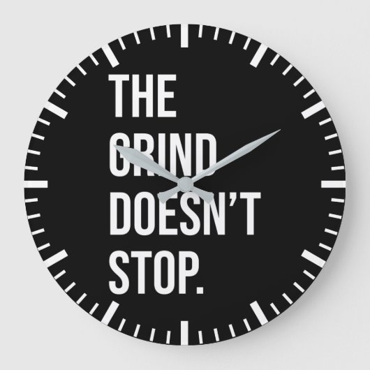 The Grind Does ストップ Not – 成功やる気を起こさせる ラージ壁時計 (正面)