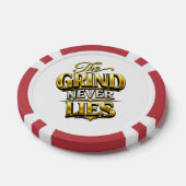 The Grind Never Lies Gold Motivational Design ポーカーチップ (シングル)