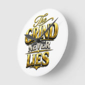 The Grind Never Lies Gold Motivational Design ラウンド壁時計 (傾斜)