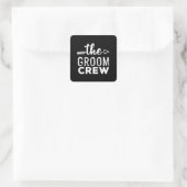 The Groom Crew White スクエアシール (バッグ)