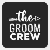 The Groom Crew White スクエアシール (正面)