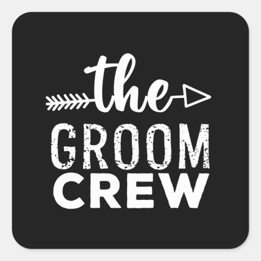 The Groom Crew White スクエアシール (正面)