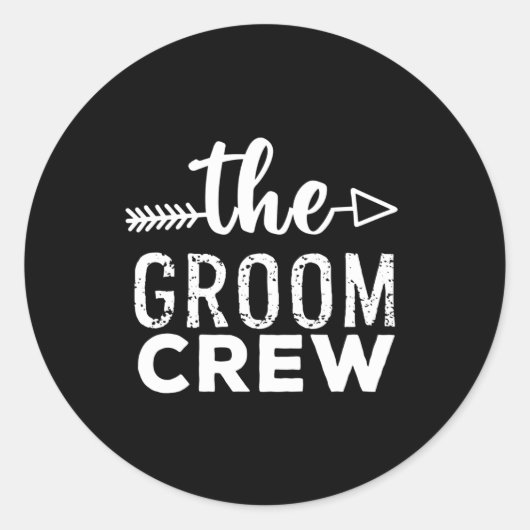 The Groom Crew White ラウンドシール (正面)