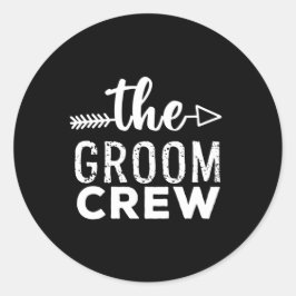 The Groom Crew White ラウンドシール