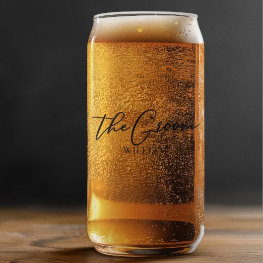The Groom Customizableバチュラーパーティ結婚's ガラス缶
