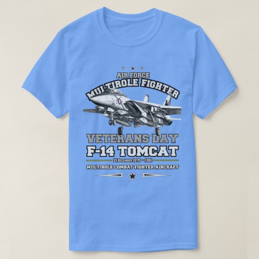 The Grumman F14 Tomcat fighter航空機 Tシャツ (デザイン正面)