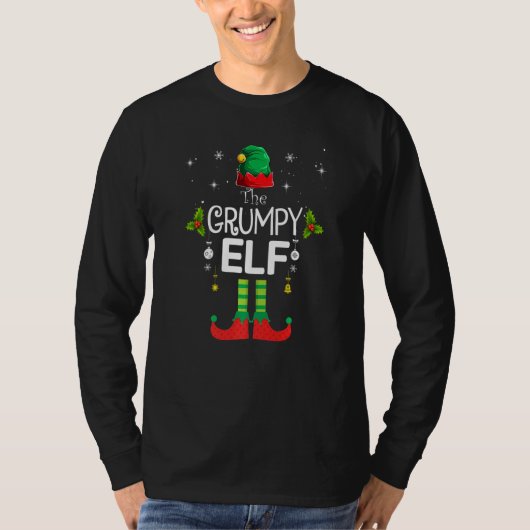 The Grumpy Elf Family Matching Group Christmas Tシャツ (正面)
