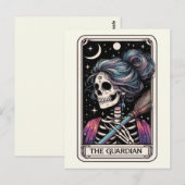 The Guardian Tarot Witchy Skeleton Broomstick ポストカード (正面/裏面)