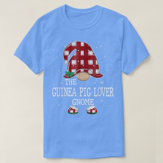 The Guinea Pig Lover Gnome Cute Red Buffalo Plaid Tシャツ (デザイン正面)