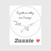 The gulls are calling and I must go Seagull art  シール (シート)