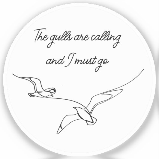 The gulls are calling and I must go Seagull art  シール (正面)