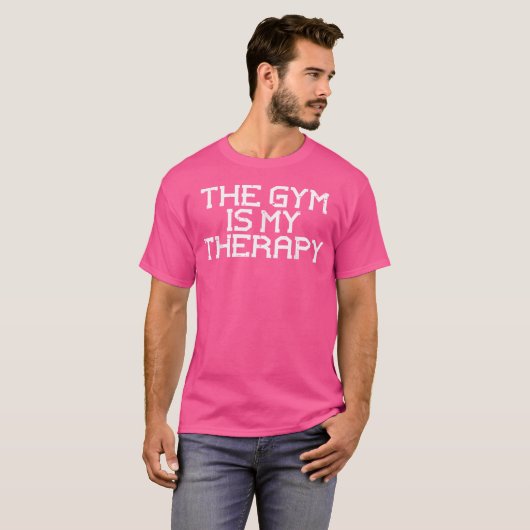 The Gym Is My Therapy Workout Exercise Fitness Tシャツ (正面フル)
