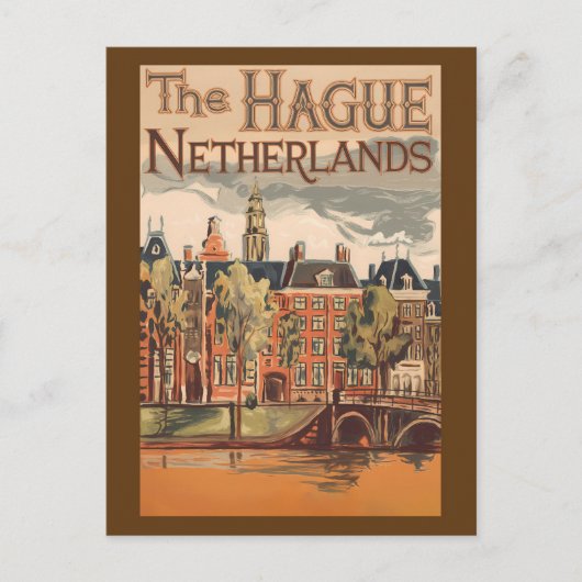 The Hague Netherlands Illustration Travel Art ポストカード (正面)