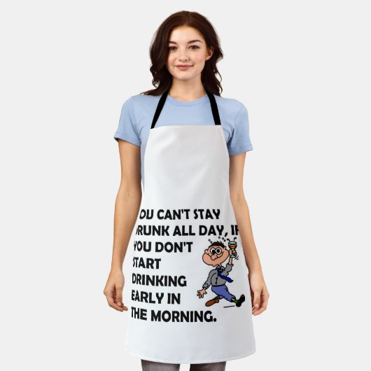 The Happy Drinker エプロン (着用した状態)