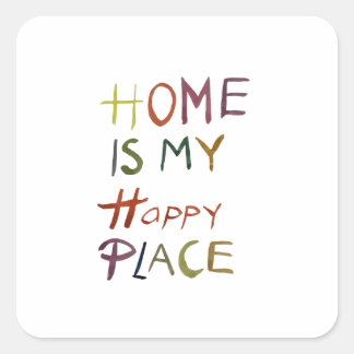 The Happy Introvert “Home Is My Happy Place” スクエアシール