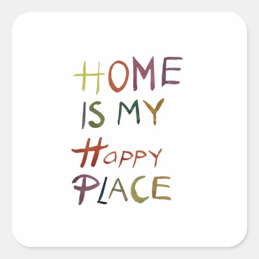 The Happy Introvert “Home Is My Happy Place” スクエアシール (正面)