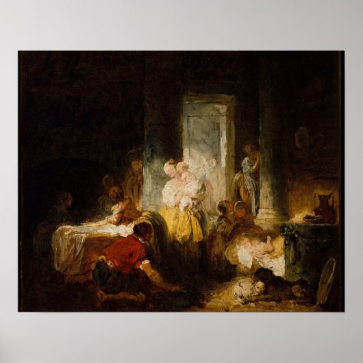 The Happy Mother - Fragonard (c.1760) ポスター (正面)