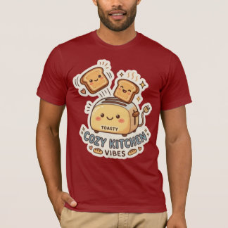 The Happy Toaster | ユニークな朝食ステッカートップス Tシャツ