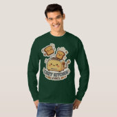 The Happy Toaster | 珍しい朝食ステッカートップス Tシャツ (正面フル)