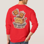 The Happy Toaster | 珍しい朝食ステッカーTシャツ Tシャツ (裏面)