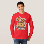 The Happy Toaster | 珍しい朝食ステッカーTシャツ Tシャツ (正面フル)