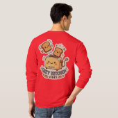 The Happy Toaster | 珍しい朝食ステッカーTシャツ Tシャツ (裏面フル)